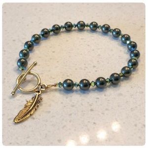 Forrest Green Pearl Bracelet💕Handmade with Love💕